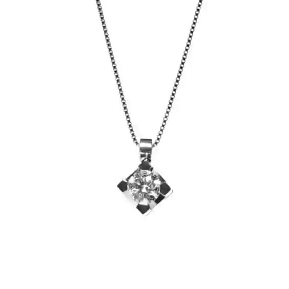Collana Promesse Donna in Oro bianco Diamante 0.20 Ct PPLX020 - PPLX020